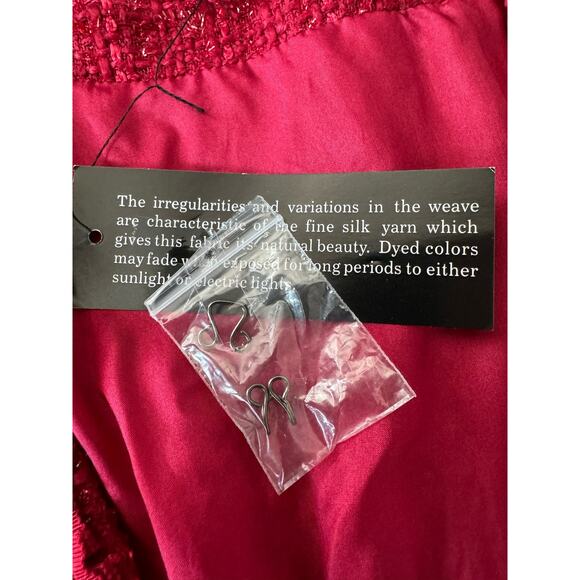 NWT WinterSilks red silk Multi Woven tweed collarless blazer coat size XL - Picture 9 of 16